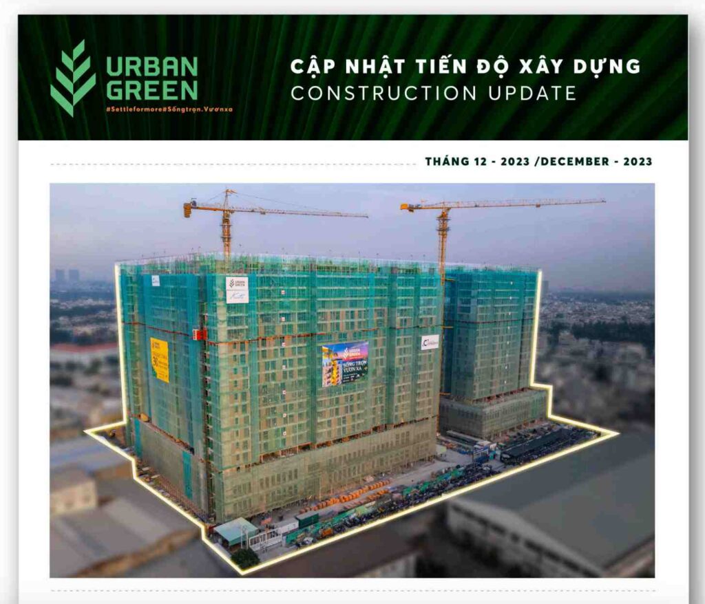Cập nhật tiến độ dự án Urban Green tháng 1 năm 2024